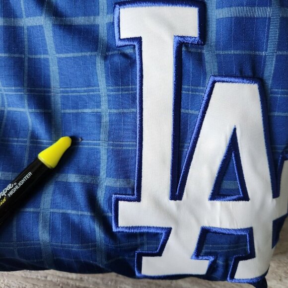 Mitchell & Ness LA Dodgers MLB Blue Plaid Windbreaker Jacket Hood Mens Size 4XL - Picture 8 of 16